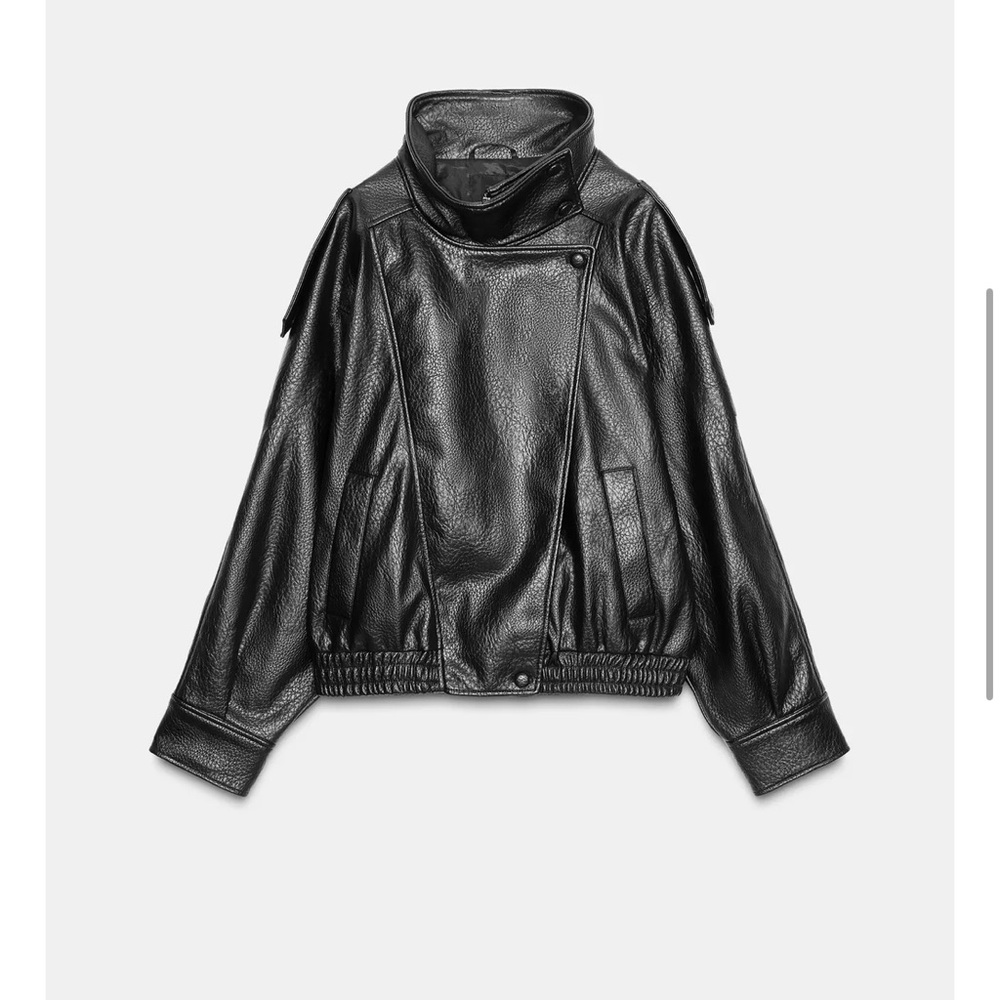 Zara Faux Women's Black Leather Jacket
